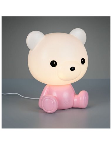 Luminária de mesa infantil CUTIE com interruptor integrado e mudança de cor RGB 3W 3000K rosa