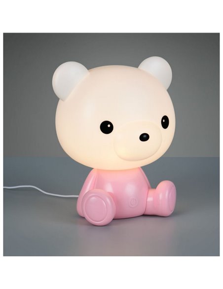 Luminária de mesa infantil CUTIE com interruptor integrado e mudança de cor RGB 3W 3000K rosa