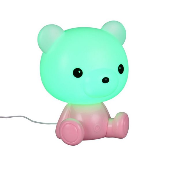 Lámpara de mesa infantil Osito CUTIE con Interruptor integrado y cambio de color RGB 3W 3000K Rosa