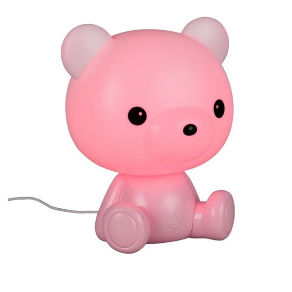 Lámpara de mesa infantil Osito CUTIE con Interruptor integrado y cambio de color RGB 3W 3000K Rosa