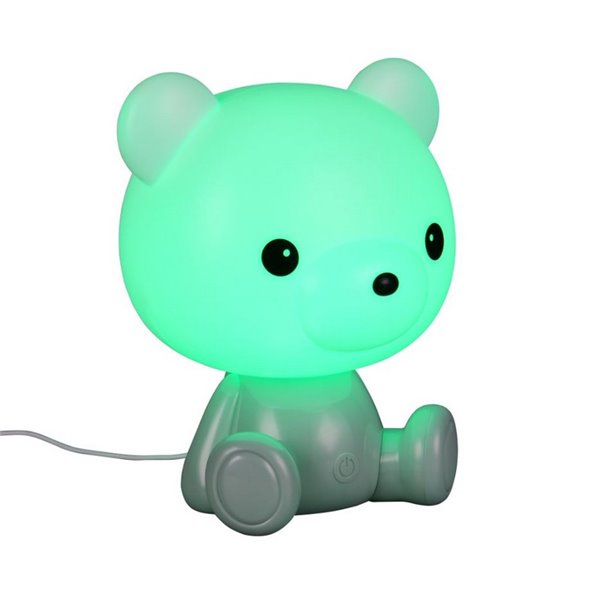 Lámpara de sobremesa infantil Osito LED CUTIE Recargable USB y cambio de color RGB 3W 3000K Verde
