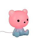 Lámpara LED Osito infantil para mesita de noche CUTIE con Interruptor y Carga USB 3W 3000K Azul