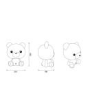 Lámpara LED Osito infantil para mesita de noche CUTIE con Interruptor y Carga USB 3W 3000K Azul