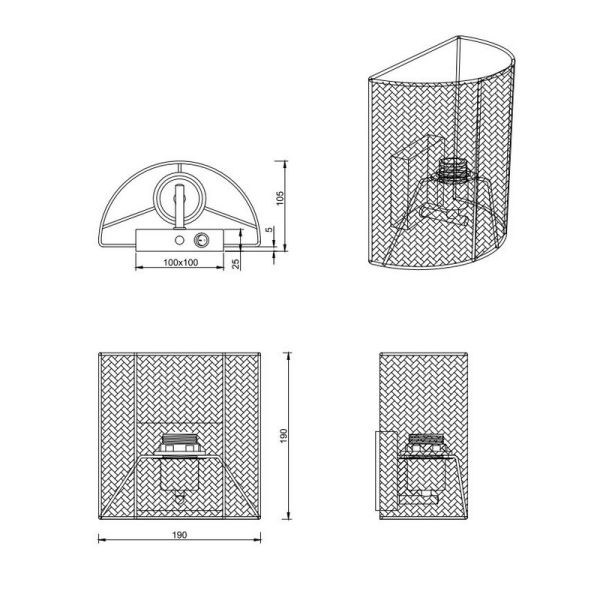 Aplique de Pared BINA de Bambú con Interruptor incluido Bombilla excl. 1x E27 max. 25W IP20