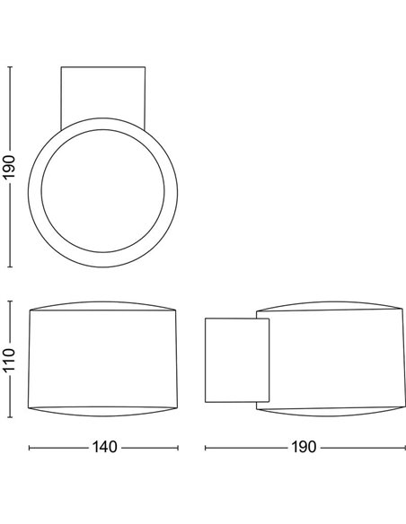 Aplique LED de acero inoxidable de exterior OTIS, ultraeficiente, 4.3W 800Lm, 2700K