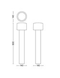 Baliza LED de acero inoxidable OTIS, ultraeficiente 4,3W 800Lm, 2700K