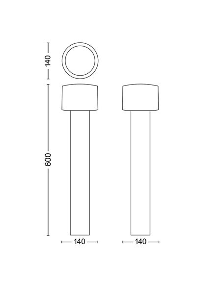 Baliza LED de acero inoxidable OTIS, ultraeficiente 4,3W 800Lm, 2700K