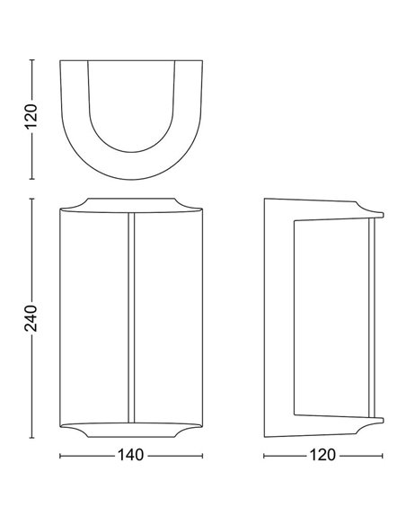 Applique d'extérieur LED REESE, ultra-efficace, anthracite 4,3W 800Lm, 2700K