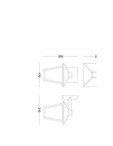 Aplique de pared abajo, para exterior KINNO, negro tipo farola, E27 sin bombilla, max 25W