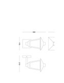 Aplique de pared hacia arriba, para exterior KINNO, negro tipo farola, E27 sin bombilla, max 25W