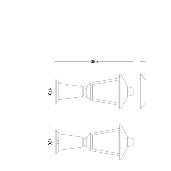 Baliza exterior de aluminio KINNO, negro tipo farola, E27 no incluida, máx 25W