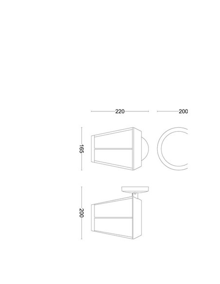 Applique murale d'extérieur ronde SUNERA vers le bas, E27 Max. 25 W
