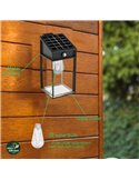 Aplique solar cuadrado exterior GERI SQ, sensor de movimiento, ultraeficiente con bombilla solar reemplazable, 2700K/4000K 
