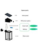 Aplique solar cuadrado exterior GERI SQ, sensor de movimiento, ultraeficiente con bombilla solar reemplazable, 2700K/4000K 