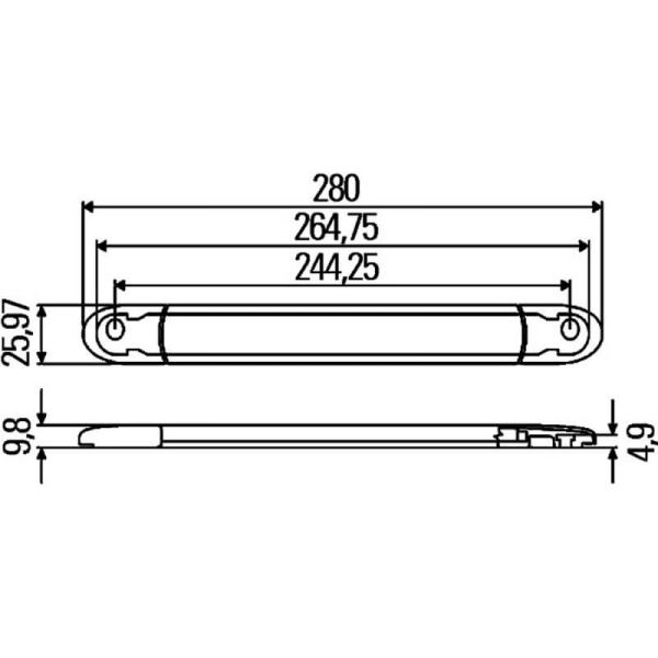 Medidas Luz de Freno LED 24V HELLA | Montaje Exterior & Alta Visibilidad 2DA 343 106-011 R10 R7 S3
