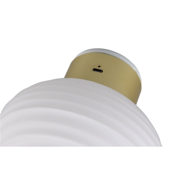 Aplique LED de pared recargable con difusor de vidrio y carga USB EARL 1,5W 140lm 3000K IP20