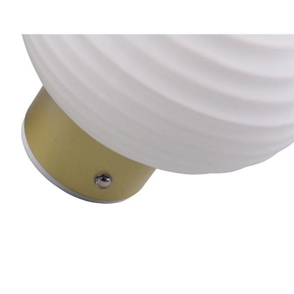 Aplique LED de pared recargable con difusor de vidrio y carga USB EARL 1,5W 140lm 3000K IP20