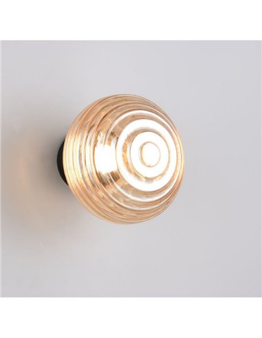 Aplique de pared LED de vidrio EARL con interruptor táctil integrado y carga USB 1,5W 140lm 3000K IP20
