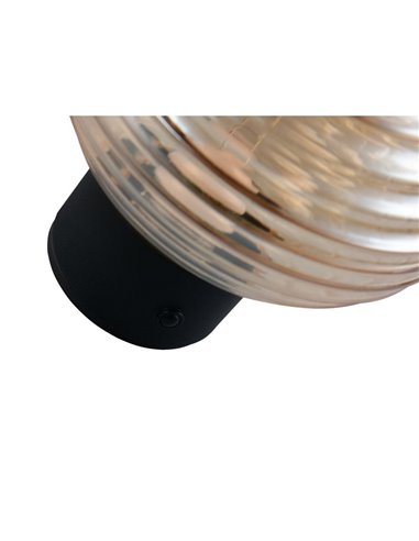 Aplique de pared LED de vidrio EARL con interruptor táctil integrado y carga USB 1,5W 140lm 3000K IP20