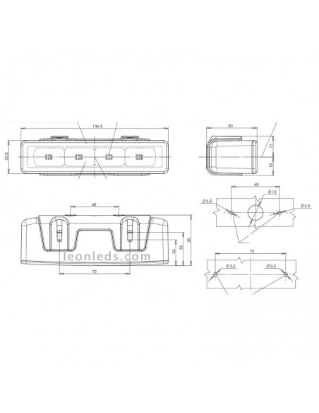 Luz diurna LED Camión | Luz Diurna LED Homologada | Luz Diurna LED Was | LeonLeds