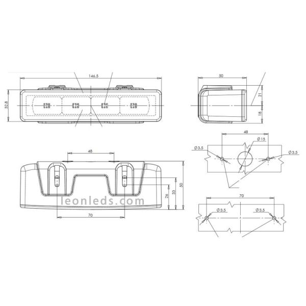 Luz diurna LED Camión | Luz Diurna LED Homologada | Luz Diurna LED Was | LeonLeds
