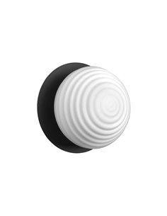 Aplique de pared interior CIAO, con pantalla redonda blanca, 1XE27 Ø18, latón mate/negro 2