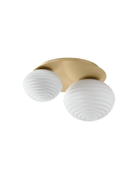 Luminária de teto com 2 abajures CIAO, 1xE27 Ø24 - 1xE27 Ø18, latão mate/preto