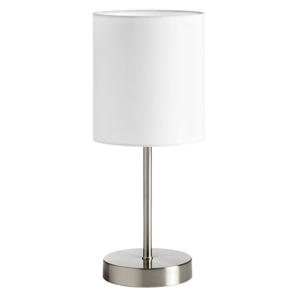 Lámpara de mesa SET con pantalla blanca E27, cromo/latón/blanco/negro mate