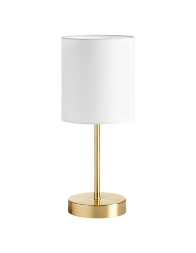Candeeiro de mesa SET com abajur branco E27, cromado/latão/branco/preto mate