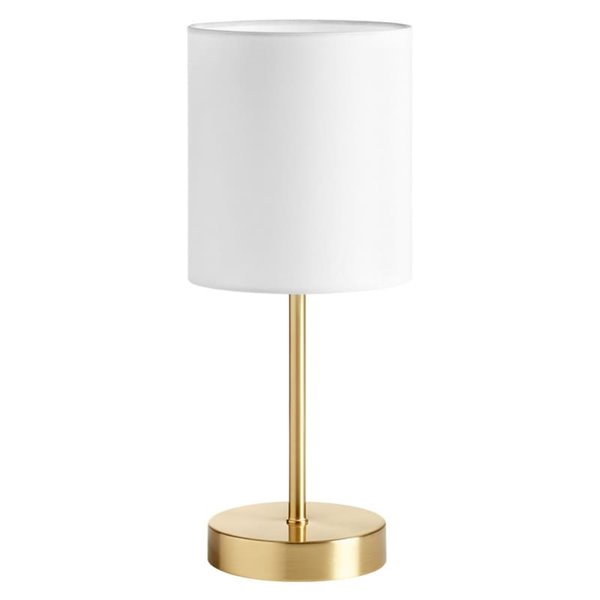 Candeeiro de mesa SET com abajur branco E27, cromado/latão/branco/preto mate