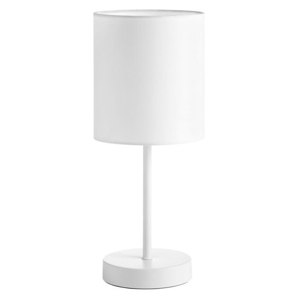 Candeeiro de mesa SET com abajur branco E27, cromado/latão/branco/preto mate