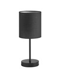 Lámpara de mesa SET con base y pantalla negra, E27