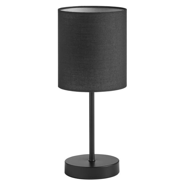 Lámpara de mesa SET con base y pantalla negra, E27