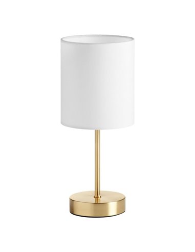 Candeeiro de mesa SET com abajur branco E14, cromado/latão/branco/preto mate