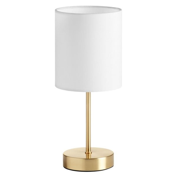 Candeeiro de mesa SET com abajur branco E14, cromado/latão/branco/preto mate
