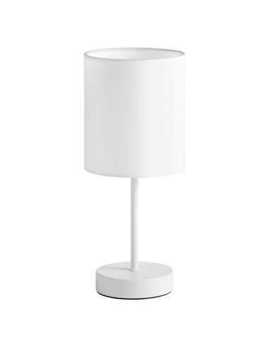 Lámpara de mesa SET con pantalla blanca E14, cromo/latón/blanco/negro mate