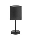 Lámpara de mesa SET con base y pantalla negra, E14