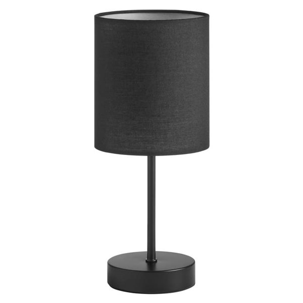 Lámpara de mesa SET con base y pantalla negra, E14