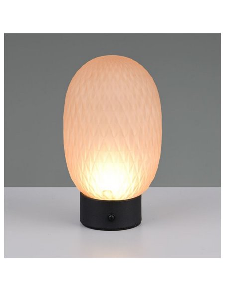 Lámpara de sobremesa LED muy decorativa FACETTE con batería recargable y función táctil 1,5W 140lm 3000K IP20