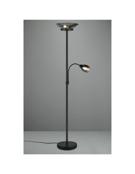 Lampadaire GERRY 2 lumières indépendantes et bras de lecture flexible excl. 2xE27/1xE14 max.18/10W IP20