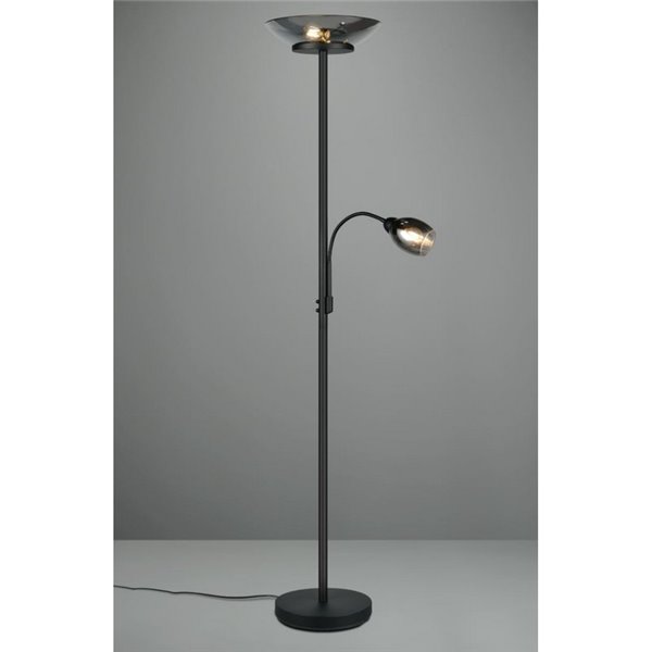 Lampadaire GERRY 2 lumières indépendantes et bras de lecture flexible excl. 2xE27/1xE14 max.18/10W IP20