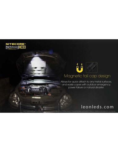 Linterna Frontal de Cabeza LED Potente Nitecore HC33 1800Lm model 2018 con cinta de nylon para 1 bateria 18650 | LeonLeds Ilumin