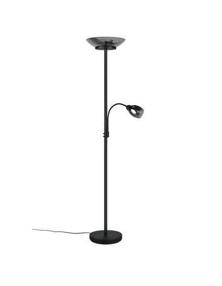 Lámpara de pie GERRY 2 luces independientes y brazo de lectura flexible excl. 2xE27/1xE14 max.18/10W IP20