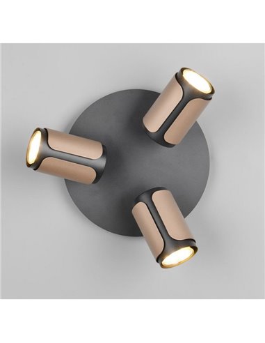 Luminária de teto GILLAN com 3 focos, lâmpada de Ø30 cm, excl. 3x GU10 máx. 10 W IP20