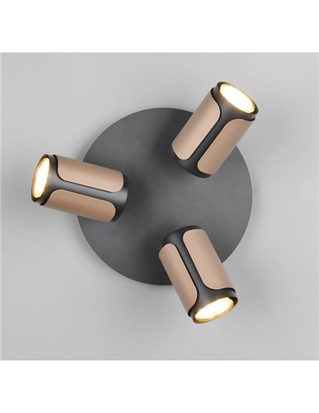 Luminária de teto GILLAN com 3 focos, lâmpada de Ø30 cm, excl. 3x GU10 máx. 10 W IP20