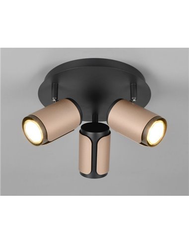 Luminária de teto GILLAN com 3 focos, lâmpada de Ø30 cm, excl. 3x GU10 máx. 10 W IP20