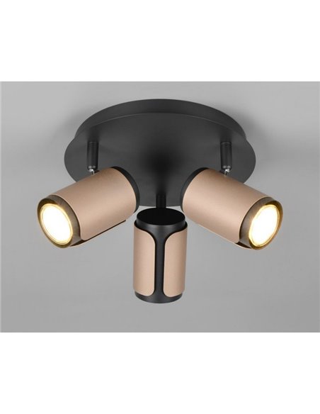 Plafón de techo con 3 focos GILLAN Ø30cm bombilla excl. 3x GU10 max. 10W IP20