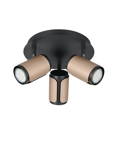 Plafonnier 3 spots GILLAN Ø30cm ampoule excl. 3x GU10 max. 10 W IP20