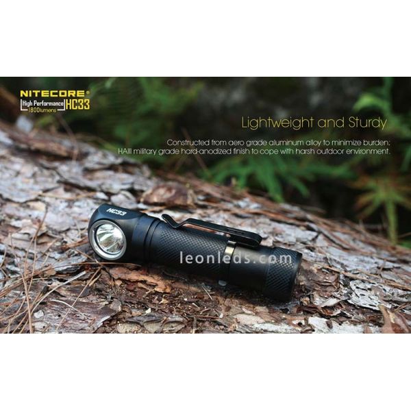 Linterna Frontal de Cabeza LED Potente Nitecore HC33 1800Lm model 2018 con cinta de nylon para 1 bateria 18650 | LeonLeds Ilumin