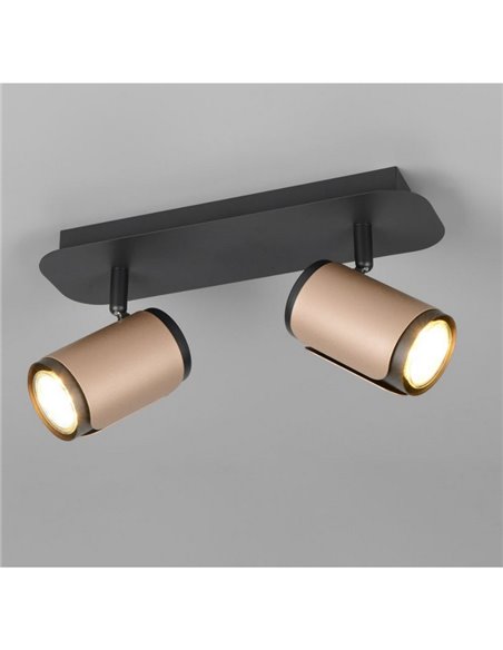 Faixa de luz ajustável de 2 focos GILLAN, lâmpada excl. 2x GU10 máx. 10 W IP20